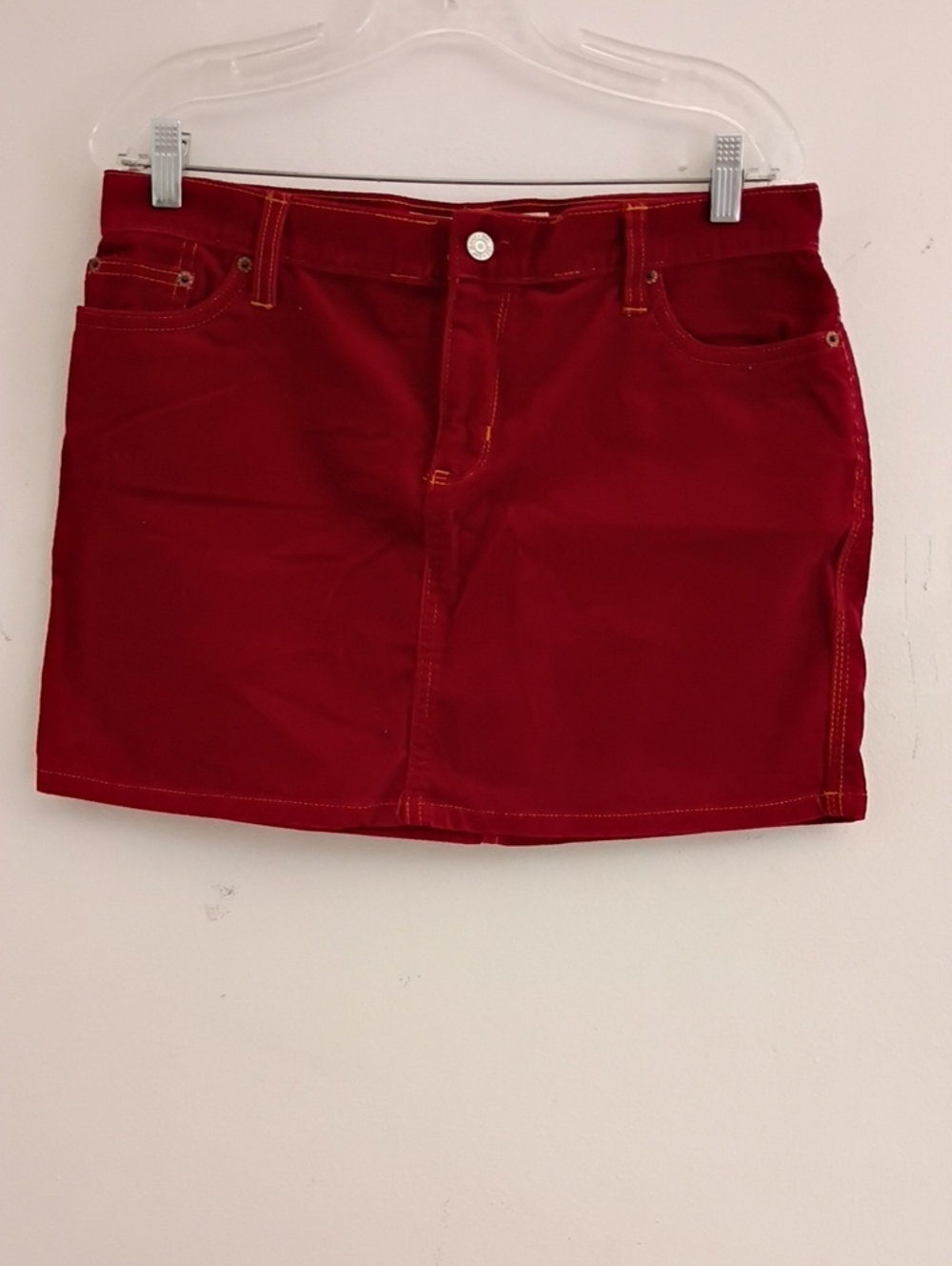 GAP Red Denim Mini Skirt